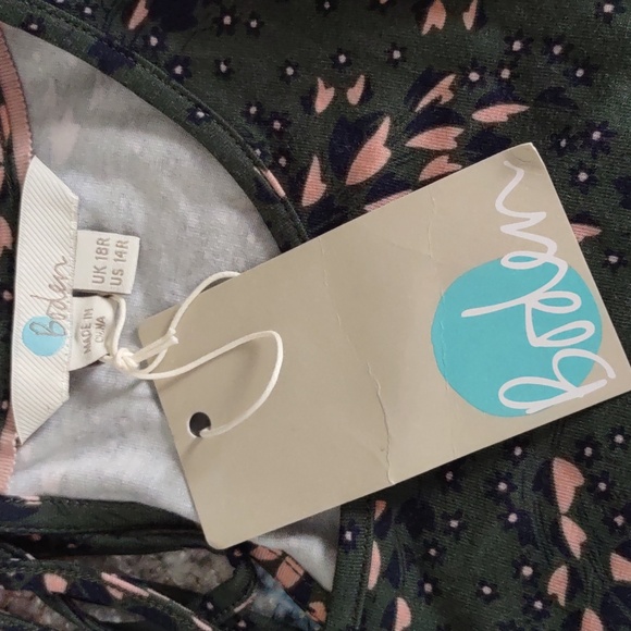 Boden US 14R Posie Jersey Dress Pine Tree Autumn Leaves - Picture 5 of 15